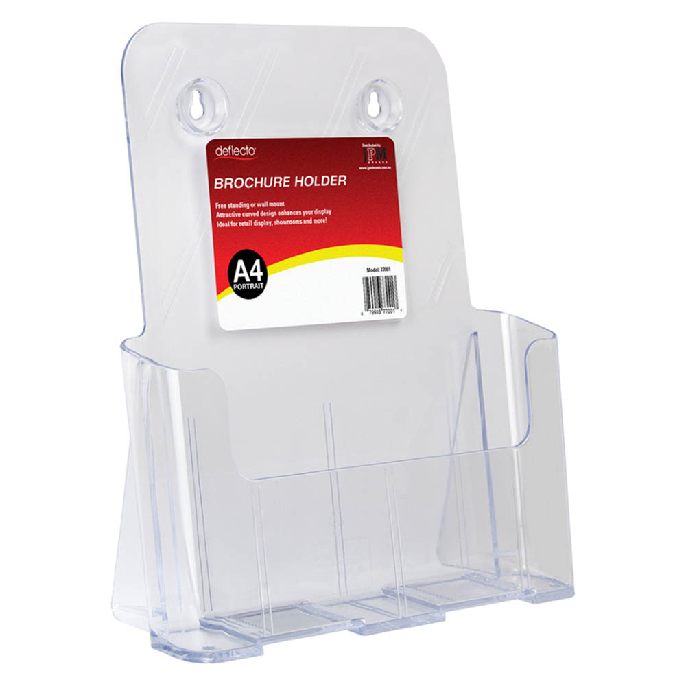 Image for DEFLECTO BROCHURE HOLDER A4 CLEAR from Barkers Rubber Stamps & Office Products Depot