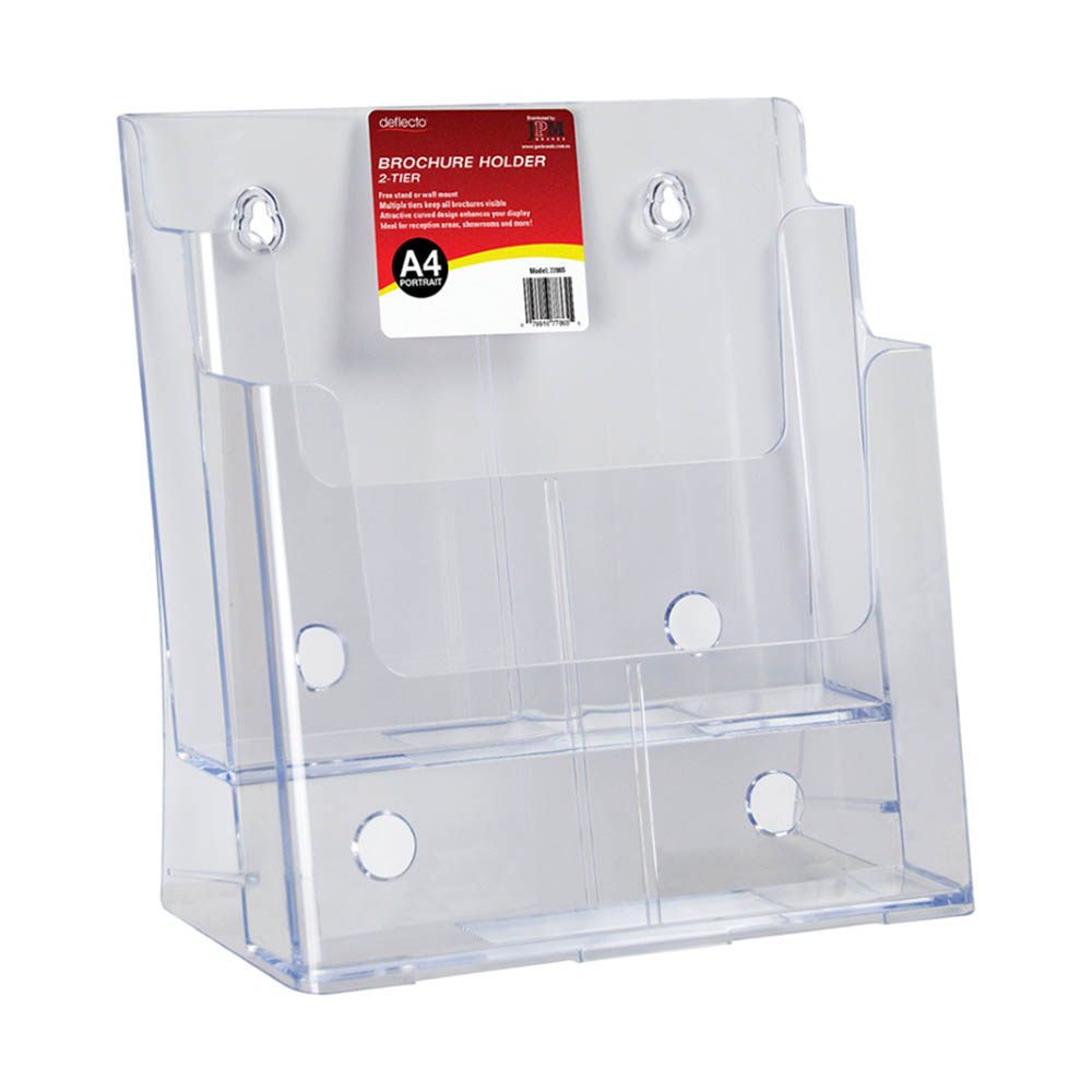 Image for DEFLECTO BROCHURE HOLDER 2-TIER A4 CLEAR from Office Business Office Products Depot