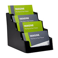 deflecto business card holder recycled landscape 4-tier black