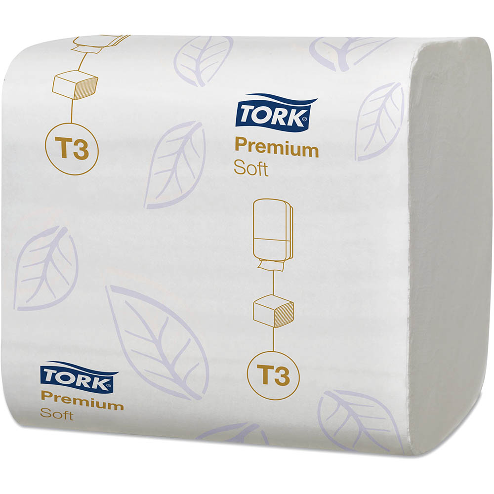 Image for TORK 114273 T3 PREMIUM SOFT FOLDED TOILET PAPER 252 SHEET 110 X 110MM WHITE CARTON 30 from MOE Office Products Depot Mackay & Whitsundays