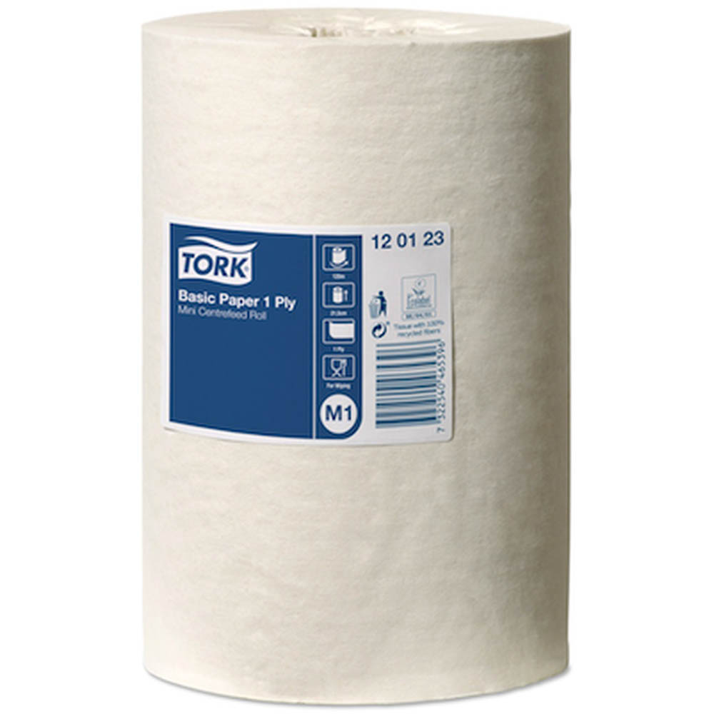 Image for TORK 120123 M1 BASIC MINI CENTREFEED TOWEL 1-PLY 120M WHITE from MOE Office Products Depot Mackay & Whitsundays