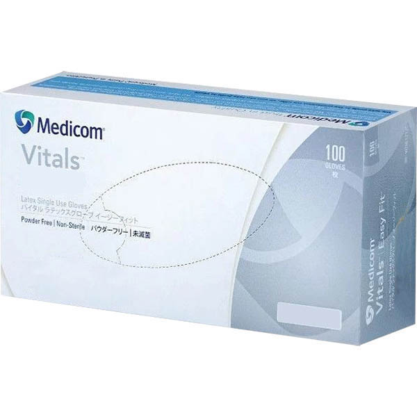 Image for MEDICOM VITALS VINYL POWDER FREE GLOVES BLUE MEDIUM PACK 100 from MOE Office Products Depot Mackay & Whitsundays