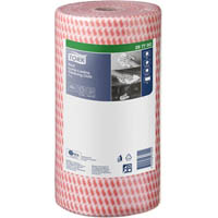 tork 297702 heavy duty cleaning cloth 300mm x 45m red roll 90 sheets