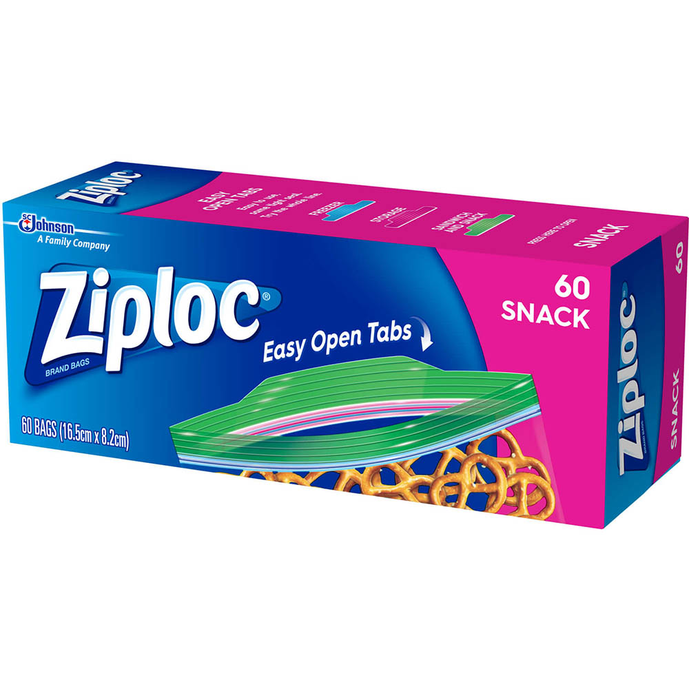 Image for ZIPLOC SNACK BAG PACK 60 from OFFICEPLANET OFFICE PRODUCTS DEPOT