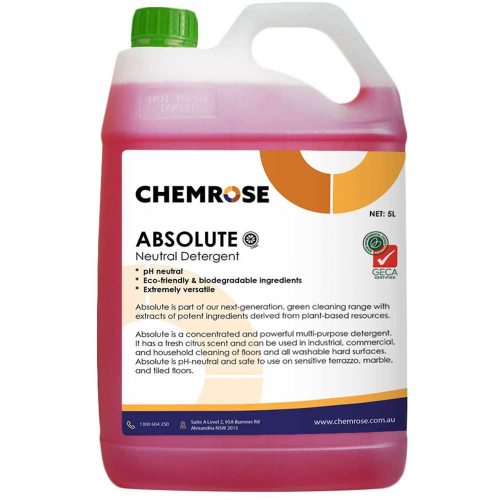 Image for CHEMROSE ABSOLUTE FLOOR & HARD SURFACE CLEANER 5 LITRE from MOE Office Products Depot Mackay & Whitsundays