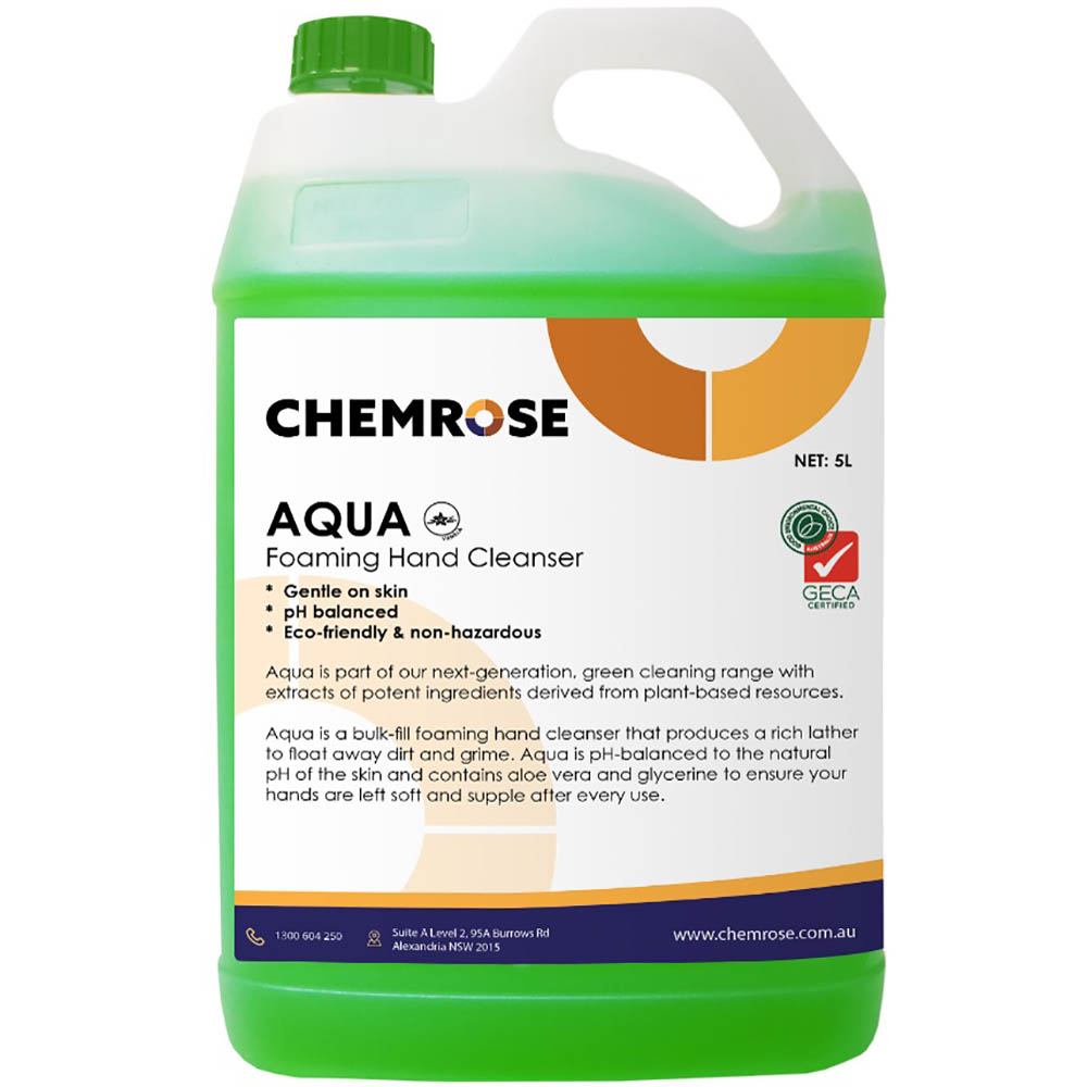 Image for CHEMROSE AQUA FOAM HAND CLEANSER 5 LITRE from MOE Office Products Depot Mackay & Whitsundays