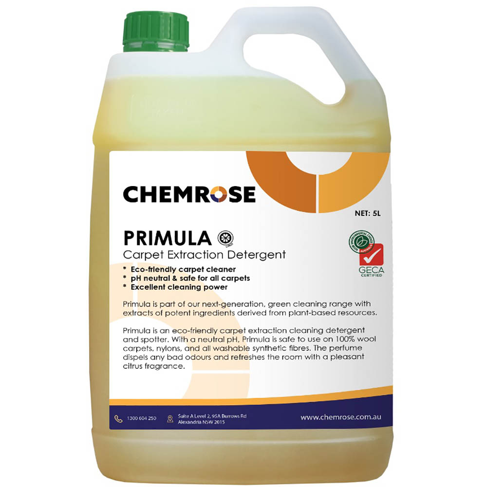 Image for CHEMROSE PRIMULA CARPET CLEANING DETERGENT 5 LITRE from MOE Office Products Depot Mackay & Whitsundays