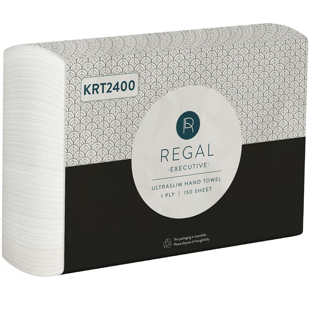 Image for REGAL EXECUTIVE TAD ULTRASLIM HAND TOWEL 1 PLY 240 X 210MM PACK 150 from Ross Office Supplies Office Products Depot