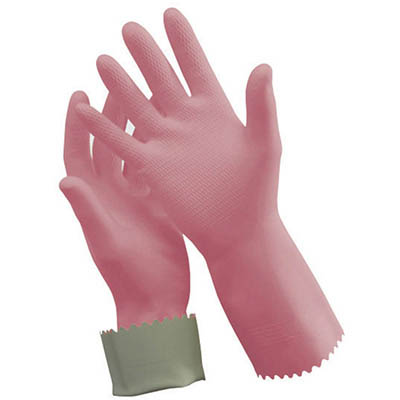 Image for OATES SILVER LINED RUBBER GLOVES SIZE 9 PINK from MOE Office Products Depot Mackay & Whitsundays