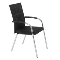 dal koda visitor chair 4-leg mesh back chair with arms black