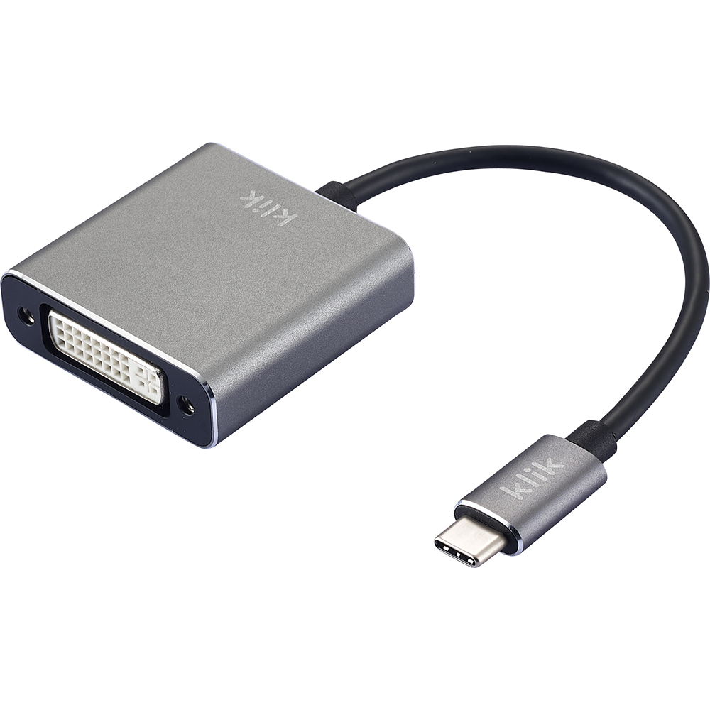 Image for KLIK USB TYPE-C MALE TO DVI FEMALE ADAPTER from MOE Office Products Depot Mackay & Whitsundays
