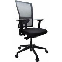 dal koda chair high mesh back and sliding seat arms black nylon base black