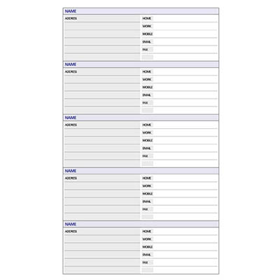 Image for DEBDEN DAYPLANNER KT3002 PERSONAL EDITION REFILL TELEPHONE/ADDRESS 120 X 81MM from Total Supplies Pty Ltd