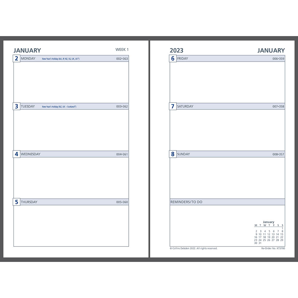 Image for DEBDEN DAYPLANNER KT3700 PERSONAL EDITION POCKET REFILL WEEK TO VIEW 120 X 80MM from Office Products Depot Gold Coast