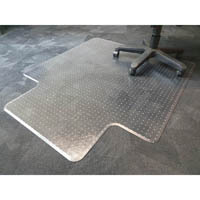 anchormat deluxe chairmat pvc keyhole carpet 1150 x 1350mm clear