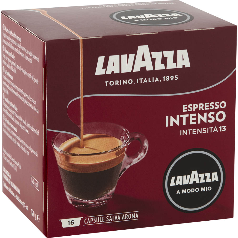 Image for LAVAZZA A MODO MIO ESPRESSO COFFEE CAPSULES INTENSO PACK 16 from MOE Office Products Depot Mackay & Whitsundays