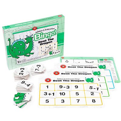 Image for LEARNING CAN BE FUN BEAT THE DRAGON BINGO ADDITION AND SUBTRACTION GAME from Ross Office Supplies Office Products Depot