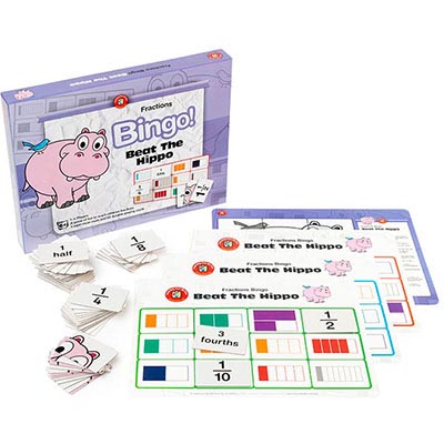 Image for LEARNING CAN BE FUN BEAT THE HIPPO BINGO FRACTIONS GAME from Total Supplies Pty Ltd