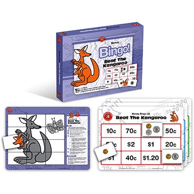 Image for LEARNING CAN BE FUN BEAT THE KANGAROO BINGO AUSSIE MONEY GAME from Margaret River Office Products Depot