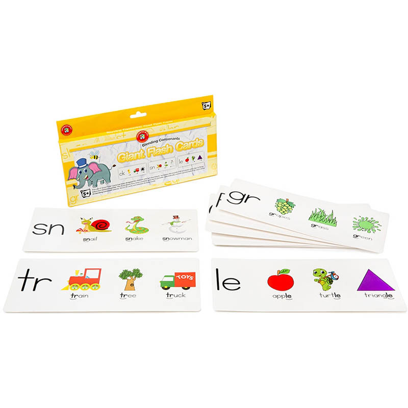 Image for EDUCATIONAL COLOURS FLASHCARDS BLENDING CONSONANTS GIANT from Albany Office Products Depot