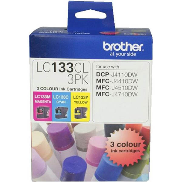 Image for BROTHER LC133CL3PK INK CARTRIDGE VALUE PACK CYAN/MAGENTA/YELLOW from Ross Office Supplies Office Products Depot