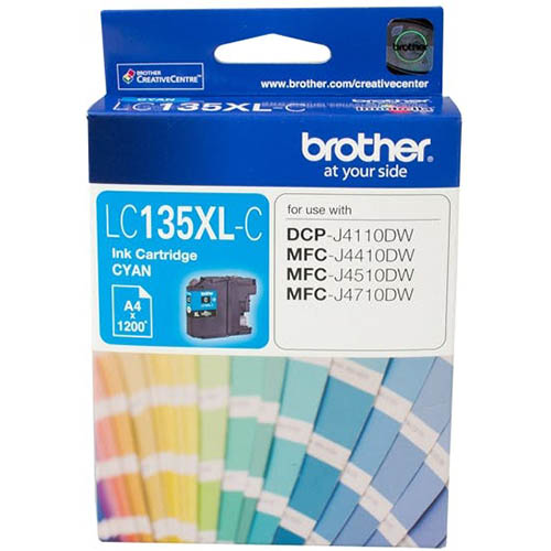 Image for BROTHER LC135XLC INK CARTRIDGE HIGH YIELD CYAN from Ross Office Supplies Office Products Depot