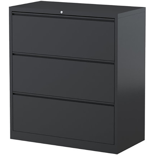 Image for STEELCO LATERAL FILING CABINET 3 DRAWER 1015 X 915 X 463MM GRAPHITE RIPPLE from Office Products Depot Gold Coast