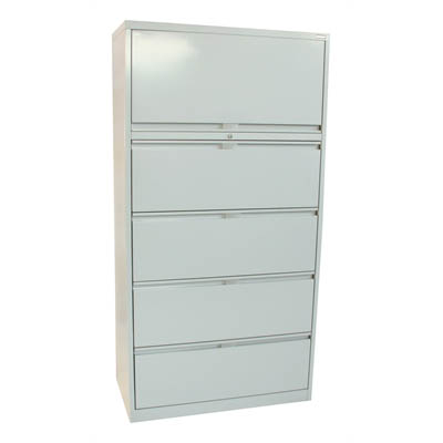 Image for STEELCO LATERAL FILING CABINET 4 DRAWER FLIPPER 1770 X 915 X 463MM SILVER GREY from Office Products Depot Gold Coast