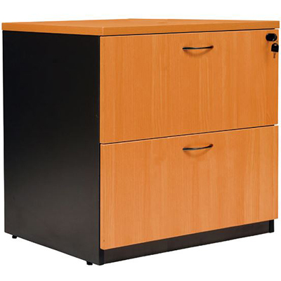Image for OXLEY LATERAL FILE CABINET LOCKABLE 780 X 560 X 750MM BEECH/IRONSTONE from Office Products Depot Gold Coast