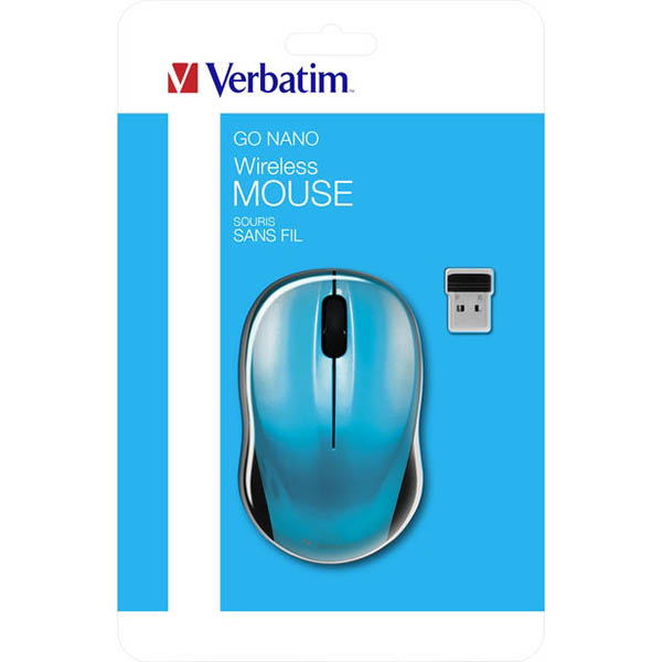 Image for VERBATIM GO NANO MOUSE WIRELESS CARIBBEAN BLUE from MOE Office Products Depot Mackay & Whitsundays