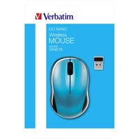 verbatim go nano mouse wireless caribbean blue