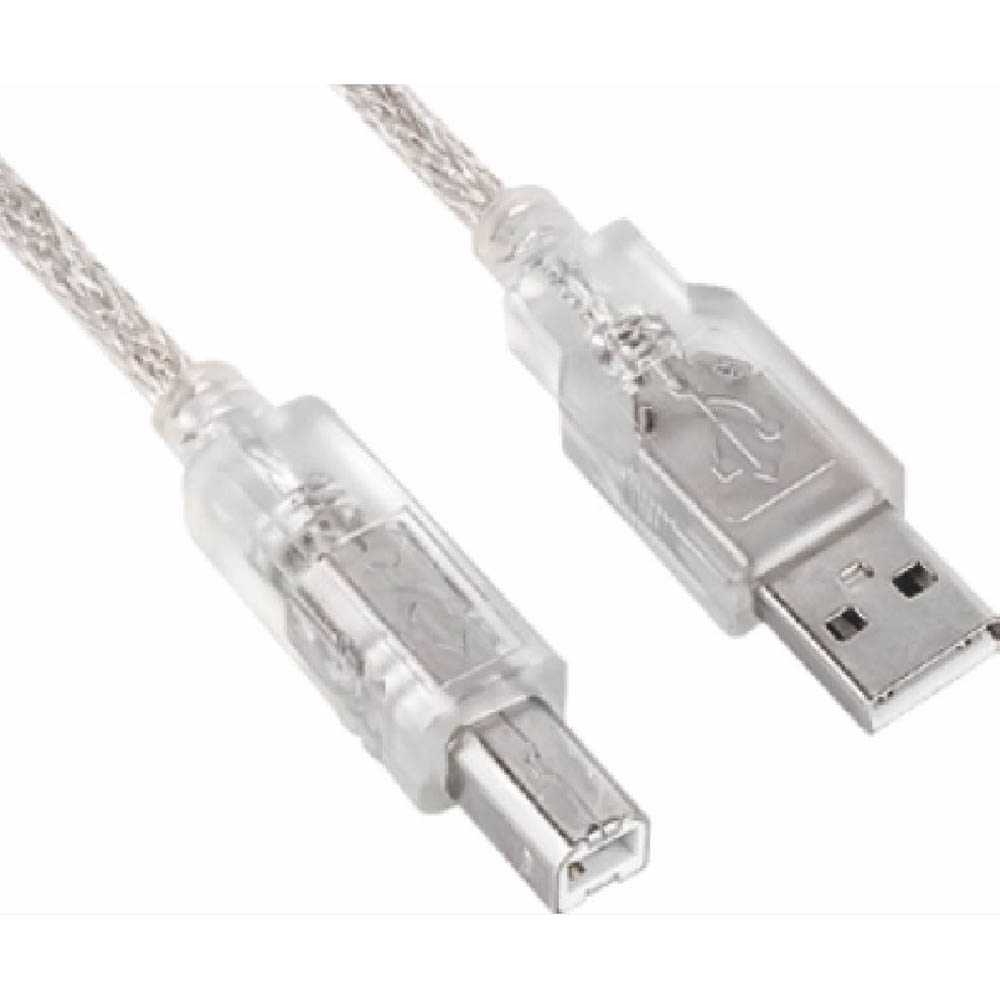 Image for ASTROTEK USB PRINTER CABLE 2.0 2M TRANSPARENT from Ross Office Supplies Office Products Depot