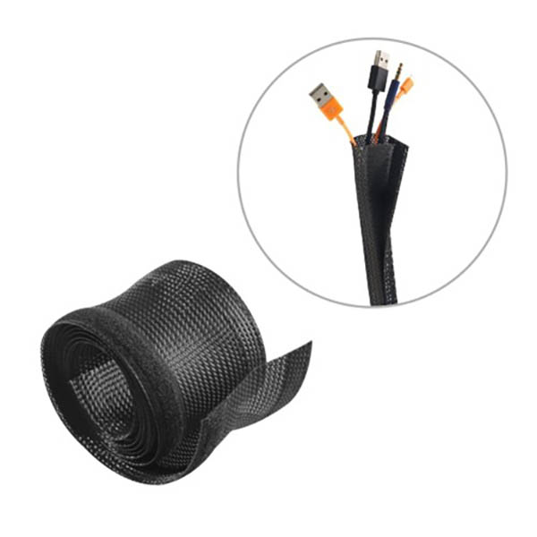 Image for BRATECK FLEXIBLE CABLE WRAP SLEEVE WITH HOOK AND LOOP FASTENER 1000 X 135MM BLACK from Office Products Depot