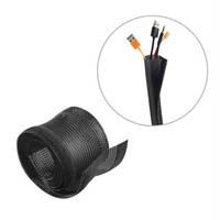 brateck flexible cable wrap sleeve with hook and loop fastener 1000 x 135mm black