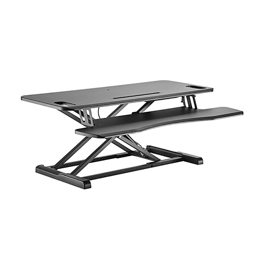 Image for BRATECK GAS SPRING SIT STAND DESK CONVERTER BLACK from MOE Office Products Depot Mackay & Whitsundays