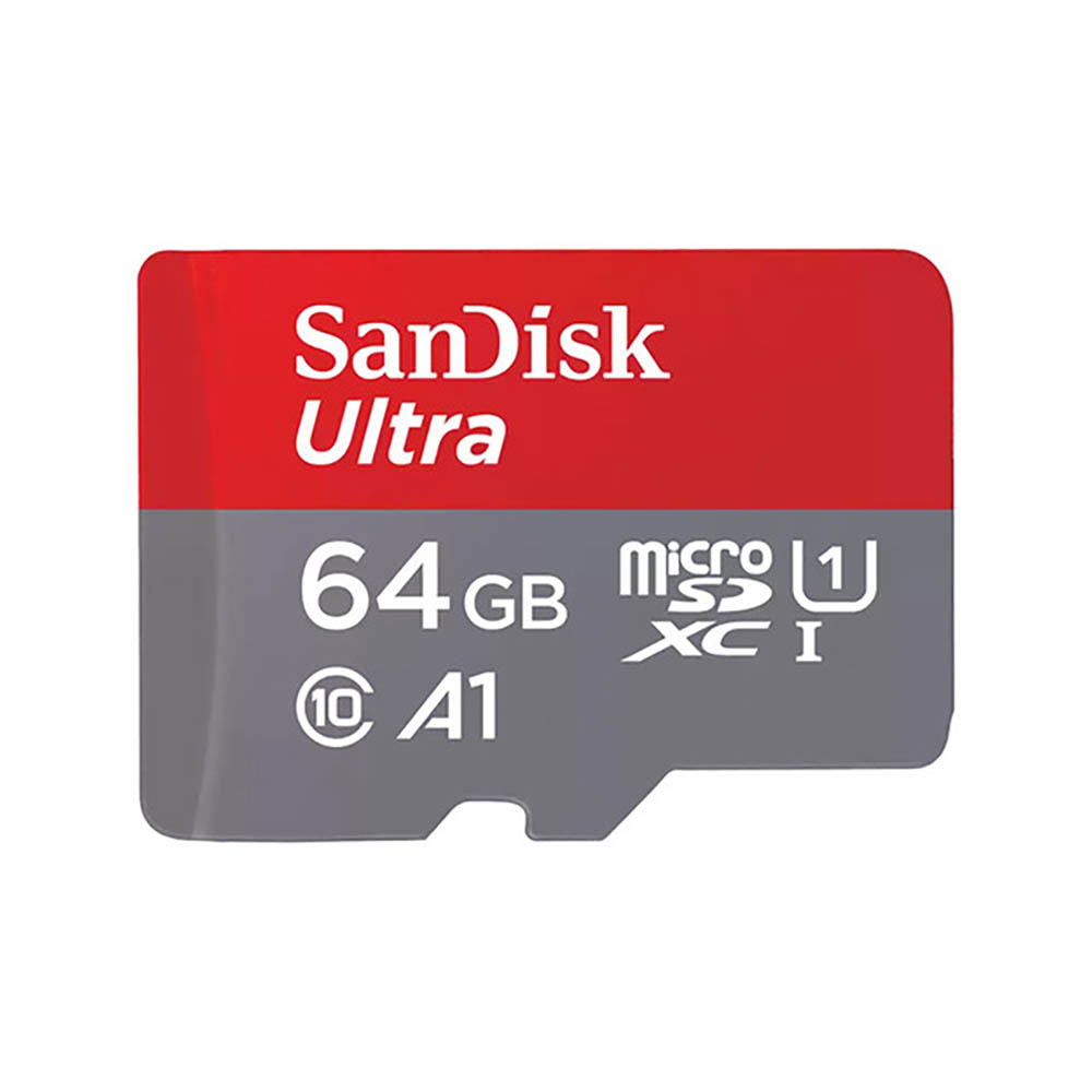 Image for SANDISK ULTRA MICRO SD MEMORY CARD 64GB RED from MOE Office Products Depot Mackay & Whitsundays