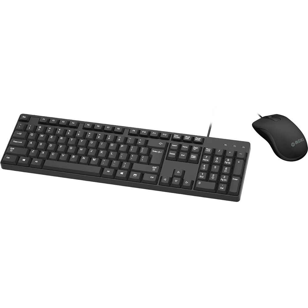 Image for MOKI WIRED USB KEYBOARD AND MOUSE COMBO BLACK from Albany Office Products Depot
