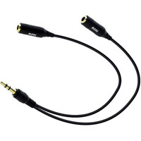 moki audio splitter cable 3.5mm 150mm black