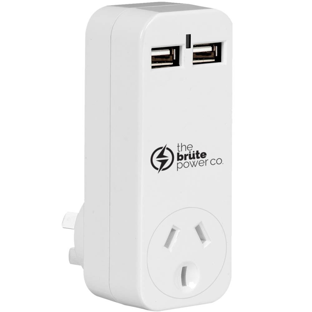 Image for THE BRUTE POWER CO ADAPTOR 1 OUTLET WITH 2 USB PORTS from Total Supplies Pty Ltd