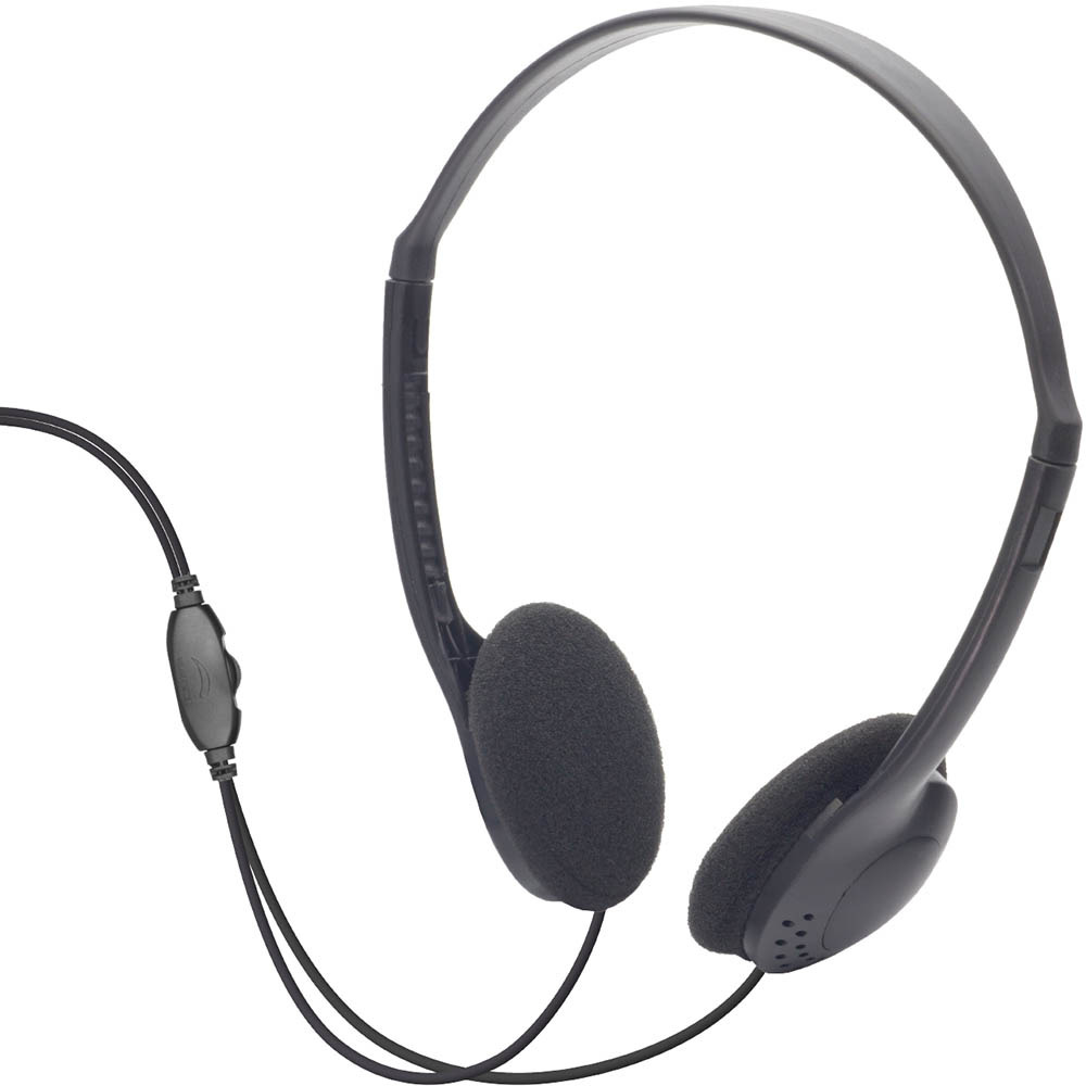 Image for MOKI LITE HEADPHONES WITH VOLUME CONTROL BLACK from MOE Office Products Depot Mackay & Whitsundays