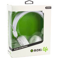 moki life drops headphones white