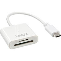 lindy 43185 type c sd card reader usb 3.1 white