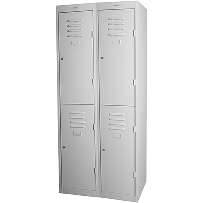 Image for STEELCO PERSONNEL LOCKER 2 DOOR BANK OF 2 305MM SILVER GREY from Office Products Depot
