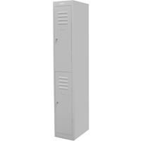 steelco personnel locker 2 door 305mm silver grey