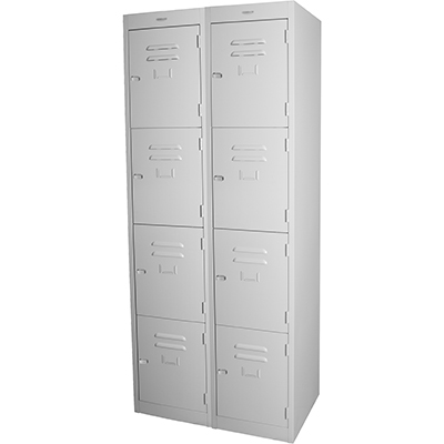 Image for STEELCO PERSONNEL LOCKER 4 DOOR BANK OF 2 305MM SILVER GREY from MOE Office Products Depot Mackay & Whitsundays