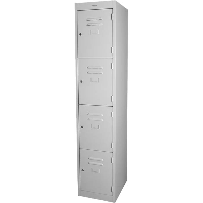 Image for STEELCO PERSONNEL LOCKER 4 DOOR 305MM SILVER GREY from Office Products Depot Gold Coast