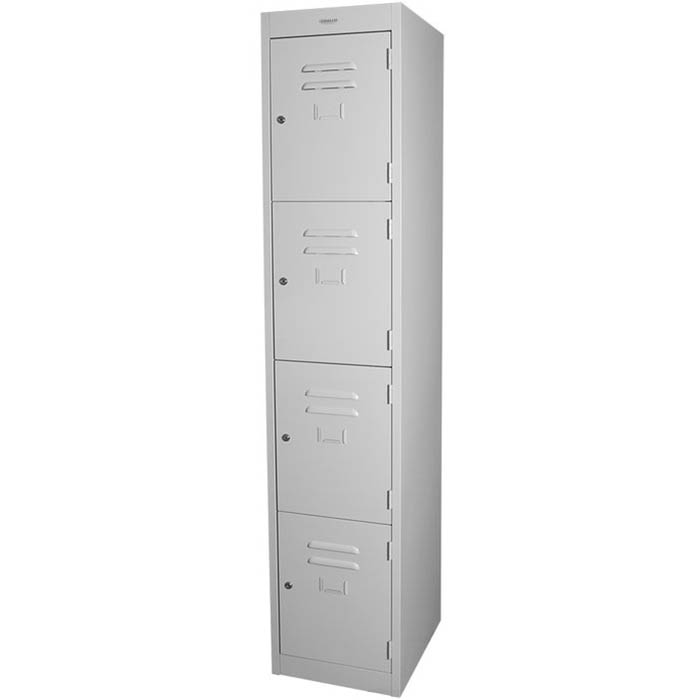 Image for STEELCO PERSONNEL LOCKER 4 DOOR 380MM SILVER GREY from Office Products Depot Macarthur