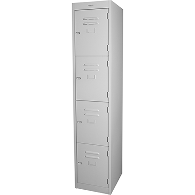 Image for STEELCO PERSONNEL LOCKER 4 DOOR LATCHLOCK 305MM SILVER GREY from MOE Office Products Depot Mackay & Whitsundays