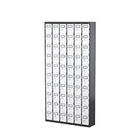 steelco phone locker 60 door 900 x 225 x 1810mm graphite ripplie carcass and white satin doors
