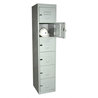 Image for STEELCO PERSONNEL LOCKER 6 DOOR 305MM SILVER GREY from Total Supplies Pty Ltd